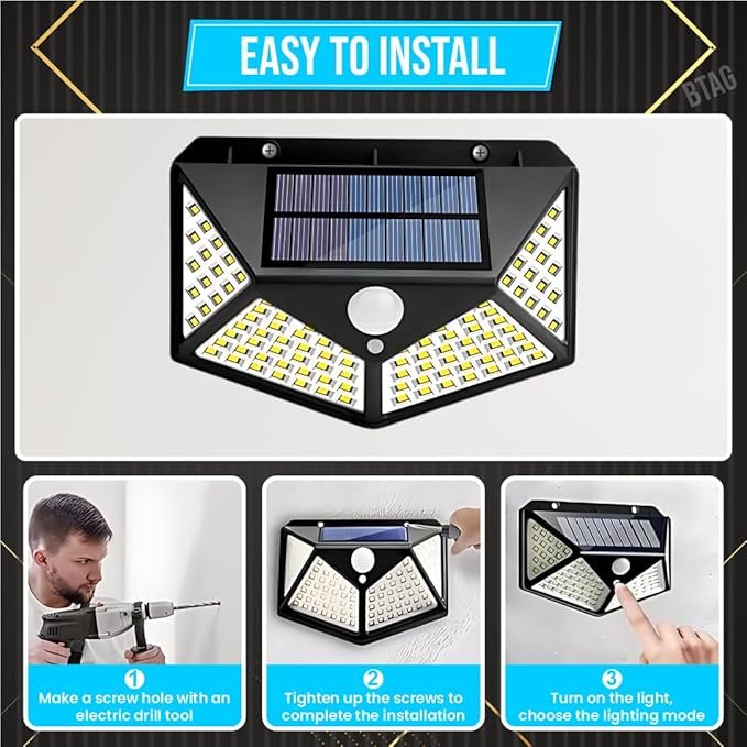 100 LED Motion Sensor Solar Light