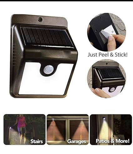 Weather Resistant 20 LED Motion Sensor Solar Light and Lighting for Wall, Patio, Garden, Landscape, Deck, Shed, Lawn