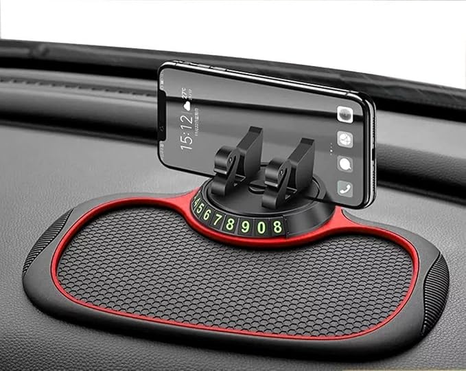 Car Accessories Multifunction Anti-Slip Dashboard Mat with 360 Degrees Rotating Mobile Phone Holder Mount Non-Slip Sticky Rubber Pad for Smartphone GPS God Idols & Toys
