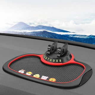 Car Accessories Multifunction Anti-Slip Dashboard Mat with 360 Degrees Rotating Mobile Phone Holder Mount Non-Slip Sticky Rubber Pad for Smartphone GPS God Idols & Toys