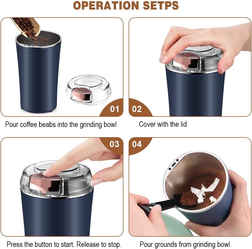 Coffee Grinder Electric Grinder and Chopper Crusher for Home Blade & Cup Made with Stainless Steel