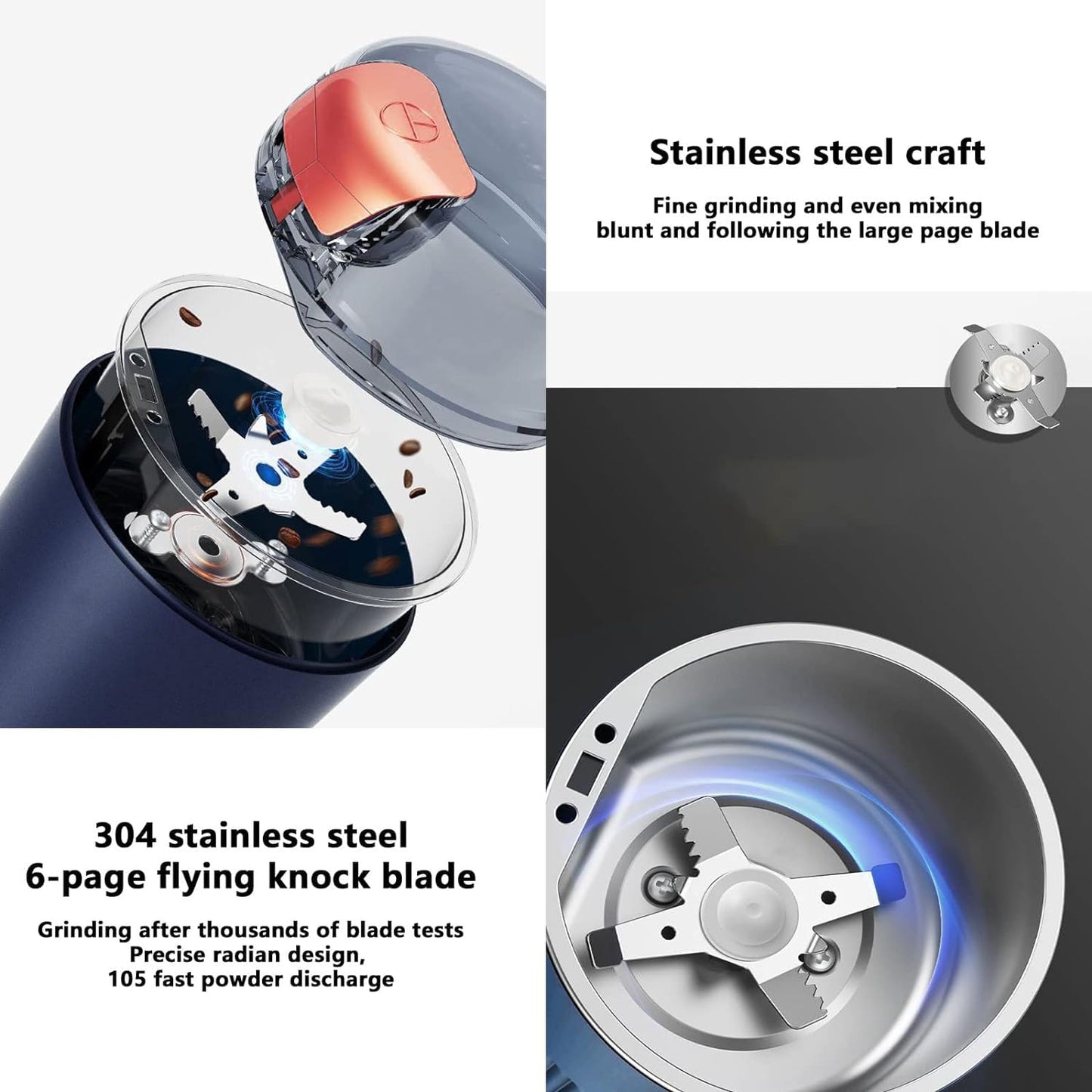 Coffee Grinder Electric Grinder and Chopper Crusher for Home Blade & Cup Made with Stainless Steel