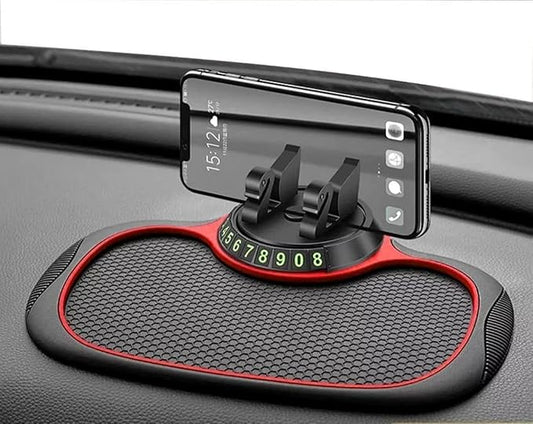 Car Accessories Multifunction Anti-Slip Dashboard Mat with 360 Degrees Rotating Mobile Phone Holder Mount Non-Slip Sticky Rubber Pad for Smartphone GPS God Idols & Toys