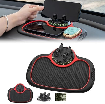 Car Accessories Multifunction Anti-Slip Dashboard Mat with 360 Degrees Rotating Mobile Phone Holder Mount Non-Slip Sticky Rubber Pad for Smartphone GPS God Idols & Toys
