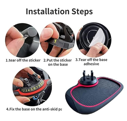 Car Accessories Multifunction Anti-Slip Dashboard Mat with 360 Degrees Rotating Mobile Phone Holder Mount Non-Slip Sticky Rubber Pad for Smartphone GPS God Idols & Toys