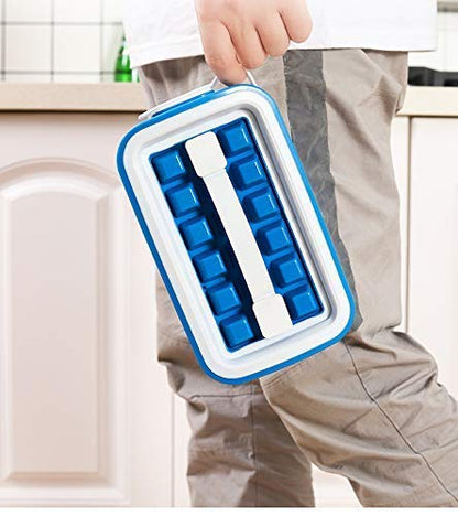 Collapsible Ice ball Maker Bottle | Folding Curling Ice Tray Molds Bar Maker Bag | Ice Cube Trays Silicone with Lids | Iced Drink Water Bottle | Ics Ball Maker | Ice Cube Tray Mold | Ice Maker with Lid
