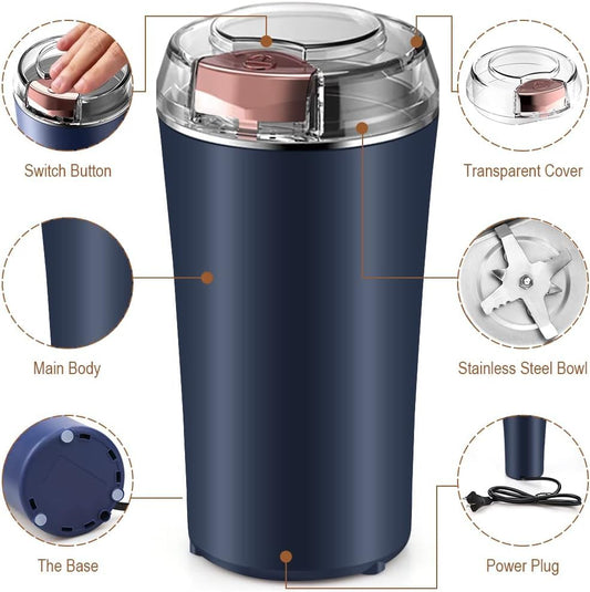 Coffee Grinder Electric Grinder and Chopper Crusher for Home Blade & Cup Made with Stainless Steel