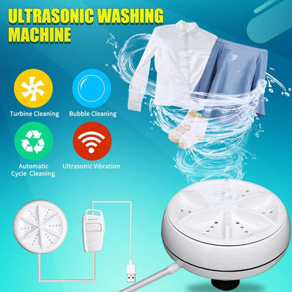 Mini Washing Machine Turbine Washing Machine Washing Machine Door Hinge Ultrasonic Lightweight Turbo Washer with USB Cable - for Home Camping Dorms Business College Rooms.